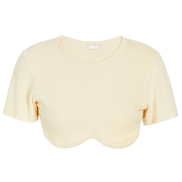 8 Clothing cream cropped top w/ underwire - Picture 2 of 6